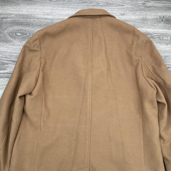 Boggi Milano Coat Mens XL Camel Wool Blend Overcoat Topcoat Three Button Lined - Picture 15 of 16